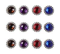 COLLBATH 12pcs Multicolored Rhinestone Shoe Buckles 0.8" Crystal Clips Sparkling Removable Shoelace Charm Embellishments for Sneakers High Heels Sandals