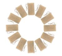 COLLBATH 12pcs Natural Loofah Bath Sponge Gentle Exfoliating Body Scrubber for Sensitive Skin Long Natural Loofah Strips for Reach Areas Reusable Shower Sponges for Bath Travel Gym Use