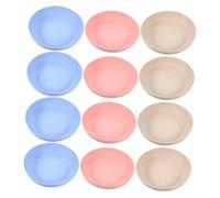 COLLBATH 12pcs Nonslip Cat Bowl for Cats Legged Breeds Wide Flat Bottom Feeding Dish for Wet and Dry Food Feeding Plate