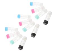 COLLBATH 12pcs Portable Double Compartment Eye Cases with Sanitary Split Design for Travel Outdoor Storage Box with Sealed Holders for RGP Lenses Cute Container in Black Green Pink Blue