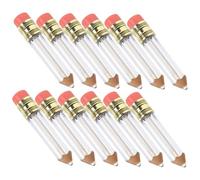 COLLBATH 12pcs Refillable Pencil Shaped Lip Gloss Tubes Clear Mini Cosmetic Containers with Brush for DIY Lip Oil Balms Travel Portable Reusable Makeup Bottles