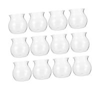 COLLBATH 12pcs round Hydroponic Plant Pot for Succulents and Moss with Easy to Clean Plastic Design, Desktop Planter for Home and Office Use