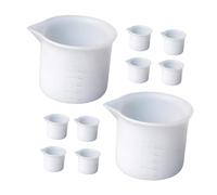 COLLBATH 12pcs Silicone Epoxy Resin Measuring Cups with Scale Flexible Mixing Bowls for DIY Crafts Paint and Resin Art Modulation Tools for Beginners and Professionals