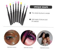 COLLBATH 12Pcs Silicone Lip Brush with Caps Multi-color Eyeshadow Makeup Applicators Portable Lip Gloss Applicator Wand for Precise Lipstick and Eye Makeup Application