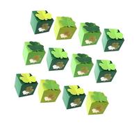 COLLBATH 12pcs Small Shamrock Candy Boxes for St Patrick's Day Party Favour, Irish Cookie Treat Boxes in Clover Shape for Sweet and Holiday Decorations