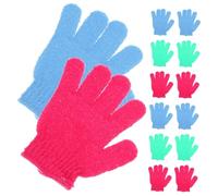 COLLBATH 14pcs Exfoliating Bath Gloves Five Finger Shower Mitts for Deep Cleansing and Dead Skin Removal Multi Color Bath Towels for Men Women Students Easy to Use Body Scrub Gloves for