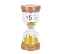 COLLBATH 15-Minute Wooden Hourglass Timer with Glass Sand Timer for Cooking Baking Study and Office Tabletop Decor