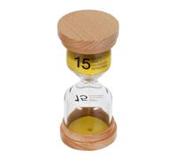 COLLBATH 15-Minute Wooden Hourglass Timer with Yellow Sand, Sand Clock Sandglass for Cooking, Sauna, Home and Office Countdown Timer, Decorative Kitchen Gadget