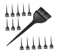 COLLBATH 15pcs Hair Dye Brushes Set Black Plastic Tint Applicators for Precise Hair Coloring Bleaching Balayage Styling Salon Use Reusable Hairstylist Tools