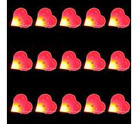 COLLBATH 15pcs Red Heart-shaped Glowing Lapel Pins Romantic Valentine S Day Brooches Lightweight LED Love Pins for Women Wedding Party Friendship
