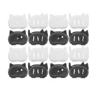 COLLBATH 16pcs Cat-Shaped Toothbrush Covers, Portable Reusable Protective Travel Caps for Manual and Electric Brushes, Hygienic Black and White Toothbrush Head Cases and Adults