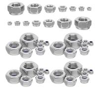 COLLBATH 180pcs Metric Self-locking Hexagon Lock Nuts Assortment M3-m12 Stainless Steel 304 Anti-loosening Fastener Set for Electronics DIY Repair with Storage Box