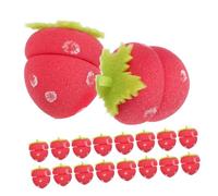 COLLBATH 18pcs Curly Hair Artifact Hair Curlers Strawberries Heatless Curlers Strawberry for Sleeping Heatless Curls Rollers Curl Formers Red Sponge