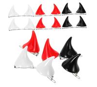 COLLBATH 18pcs Resin Devil Horn Hair Clips Glow Dark Halloween Accessories for Women and Men Cosplay Hairpins in White Red Black Unique Festive Headdress for Costume Parties and Dress Up