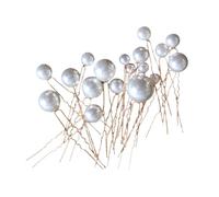 COLLBATH 18pcs White Bridal Pearl U Shape Hair Pins Set for Wedding Hair Styling Korean U Hairpin Clips for Bun and Updo Accessories