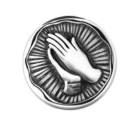 COLLBATH 1Pc Alloy Assumpio Brooch Vintage Praying Badge Elegant Hand Collar Pin for Women Antique Silver Finish for Clothing and Accessories