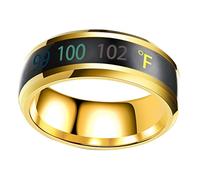 COLLBATH 1Pc Chic Temperature Display Ring for Couples Intelligent Color Changing Finger Ring Simple Elegant Design for Engagement Anniversary Comfortable Wear Fits All Occasions