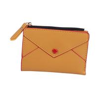 COLLBATH 1pc Love Card Holder Short Pu Wallet for and Cards Lightweight Yellow Design Safe Pu Material for Daily Use and Travel