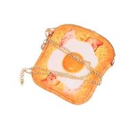 COLLBATH 1pc Toast Shape Crossbody Bag with Chain Cute Bacon and Egg Design Fabric for Dating and Camping Eye-catching Mini Pouch for Women