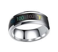 COLLBATH 1Pc Unisex Temperature Display Ring Jewelry for Couples Stylish Fashion Finger Ring Chic and Elegant High Polished Design Comfortable Wear Unique Idea