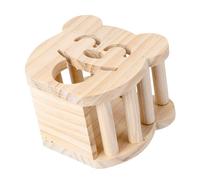 COLLBATH 1pc Wooden Feeding Rack Versatile Pet Feeder for Guinea Pigs and Animals Easy to Install Hay Holder for Grass and Treats Compact Design Beige