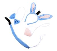 COLLBATH 1set Donkey Ears Headband Bowtie Tail and Nose Comfortable Halloween Cosplay Costume Accessories for Boys and Girls and Adults for Parties and Dress-up Events