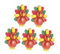 COLLBATH 1set Thanksgiving Resin Turkey DIY Phone Case and Hairpin Accessories Creative Decorative Ornaments for Holiday Crafting and Party Durable Sturdy Resin with Delicate Design 15pcs