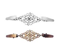 COLLBATH 1set Vintage Sweater Collar Clips Retro Shawl Brooch Clips for Cardigans and Dresses Elegant Accessory for Weddings and Parties Silver Antique Bronze 2pcs