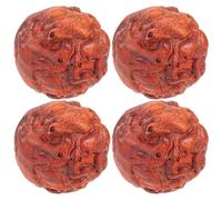 COLLBATH 2 Pairs Hand Massage Balls - Wooden Carved Hand Exercisers for Therapy - Chinese Baoding Balls for Finger Exercise and Relaxation