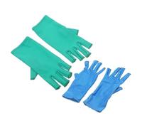 COLLBATH 2 Pairs Reusable Elastic Fingerless Sewing Gloves for Women Breathable Stretchy Hand Protector Half-finger Design Comfortable Fit for Quilting and Hand Sewing Green