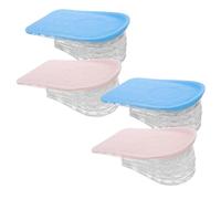 COLLBATH 2 Pairs Silicone Height Increasing Insoles Women Adjustable 5-Layer Invisible Heel Lift Shoe Inserts for Boosting Height with Blue and Pink Layers