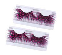 COLLBATH 2 Pairs White Plume False Eyelashes Reusable Handmade Natural Look Lashes for Costume and Various Occasions Lightweight and Fashionable