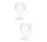 COLLBATH 2 Pcs Halloween Drink Glass Vampire Wine Cup with Straw Elegant Glass Cup for Beverage Storage