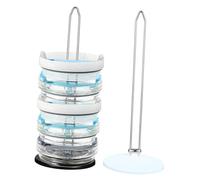 COLLBATH 2 Pcs Mug Lid Stand Compact Vertical Tumbler Lid Organizer Rack Space-saving Kitchen Storage Holder Metal Plastic for Small Spaces