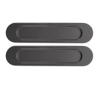 COLLBATH 2 Pcs Oval Recessed Sliding Barn Door Pull Handles with Adhesive No Drilling Sliding Glass Door Finger Pulls Gray