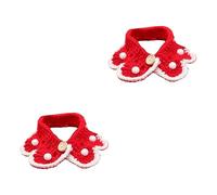 COLLBATH 2 Pcs Pet Collar Cat Saliva Towel Soft Kitten Collar Knitted Scarf Lace Neckline Stylish and Comfortable