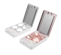 COLLBATH 2- Set Lightweight and Sturdy Travel Case Made of High Plastic Rose Gold Silver