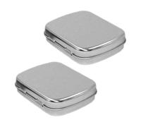 COLLBATH 2 Sets Mini Nail Polish Storage Containers with Palettes Portable Manicure Organizer Boxes Silver Metal Cases for Home and Travel Nail Polish Holder Preventing Drying