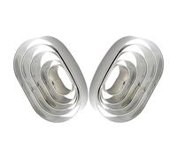 COLLBATH 2 Sets Oval Cookie Mould Pastry Chef Tools Cookie Baking Rings Baking Utensils Oval Mold Silver