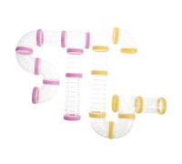 COLLBATH 2 Sets Transparent Hamster Tunnel Tube DIY Adventure Playground with Clear Connectors for Mouse Gerbil Cage Extension Easy to Clean and Reassemble Pet Playground