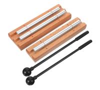 COLLBATH 2 Sets Wooden Meditation Chimes with Mallet Metal Percussion Instrument for Yoga Mindfulness Classroom Music Prayer and Relaxation Smooth Surface Sound Therapy Tool