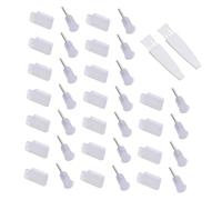 COLLBATH 20 Pairs Transparent Type-c Dust Plugs and Headphone Jack Covers for Phones USB Protector Caps with Fit Dustproof Charging Port Stoppers for Mobile Devices Includes White Cleaning