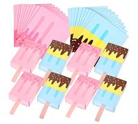 COLLBATH 20 Pcs Ice Cream Popsicle Candy Boxes Party Favor Treat Boxes for Birthday Wedding Party Supplies Pink and Blue