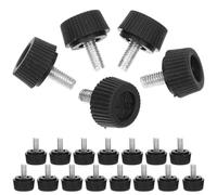 COLLBATH 20pcs Adjustable Furniture Levelers with M6 Screw Thread round Black Silicone and Stainless Steel Table Feet Easy to Install and Level Wobbly Furniture Suitable for Conference Room