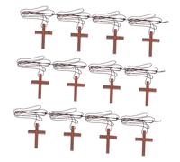 COLLBATH 20PCS Black Walnut Wooden Cross Pendants with Cord Christian Wood Jewelry for Men and Women Religious Car Mirror Cross Charms Vintage Style Party Favors for Church and Christmas