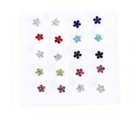 COLLBATH 20pcs Colorful Flower Shaped Nose Studs Decorative Nose Rings for Body Jewelry Chic and Comfortable Accessories for Parties Dances and Daily Wear