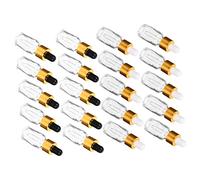 COLLBATH 20pcs Empty Glass Dropper Bottles Gold Top Portable Essential Oil Storage Holders for Travel