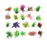 COLLBATH 20pcs Fish Tank Landscaping Water Plants Aquariums Net Miniature Seaweed Aquarium Plants Live Pond Fish Tanks Grass Aquatic Fish Tank Plants Mini Aquarium Plants Pool Air Plastic
