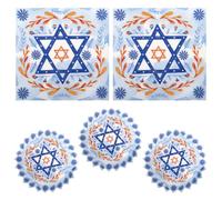COLLBATH 20pcs Hanukkah Paper Napkins Soft Disposable Kippur Supply with Star Design for Jewish Holiday Parties Family Gatherings and Festive Celebrations