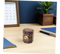 COLLBATH 20pcs Mini Wooden Treasure Chest Candy Boxes with Hexagonal Design and Coin Motif Natural Grain Finish Party Favor Boxes for Pirate Theme Halloween Game and Birthday Decorations